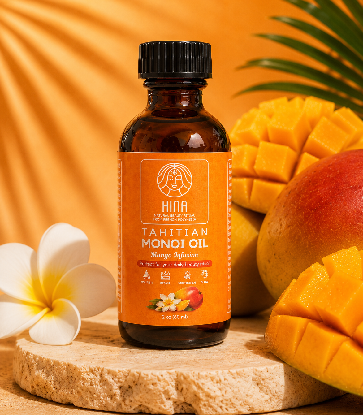 HINA - Tahitian Monoï Oil - Mango Infusion (2 fl oz)